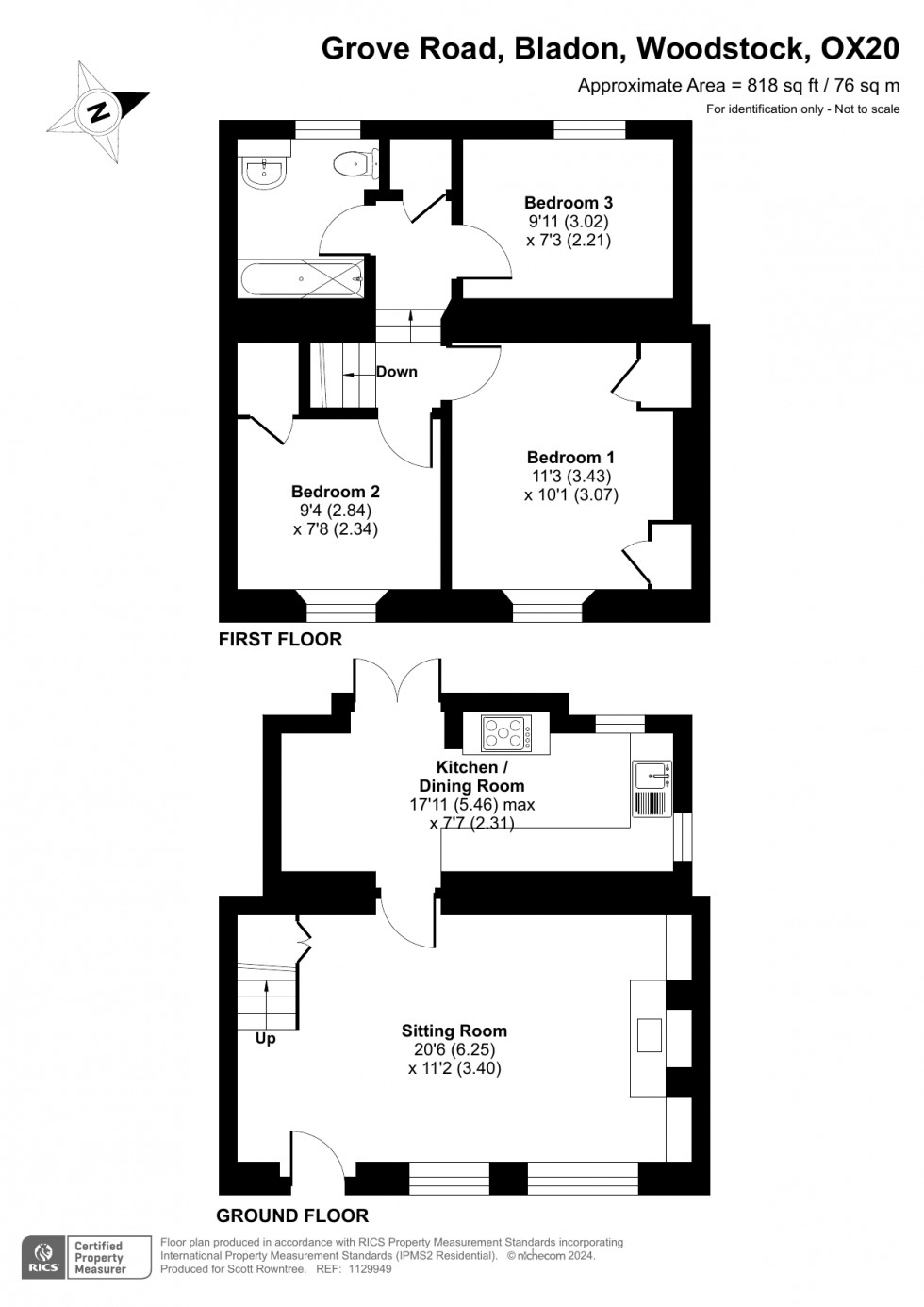 Floorplan for Bladon, Woodstock, Oxfordshire