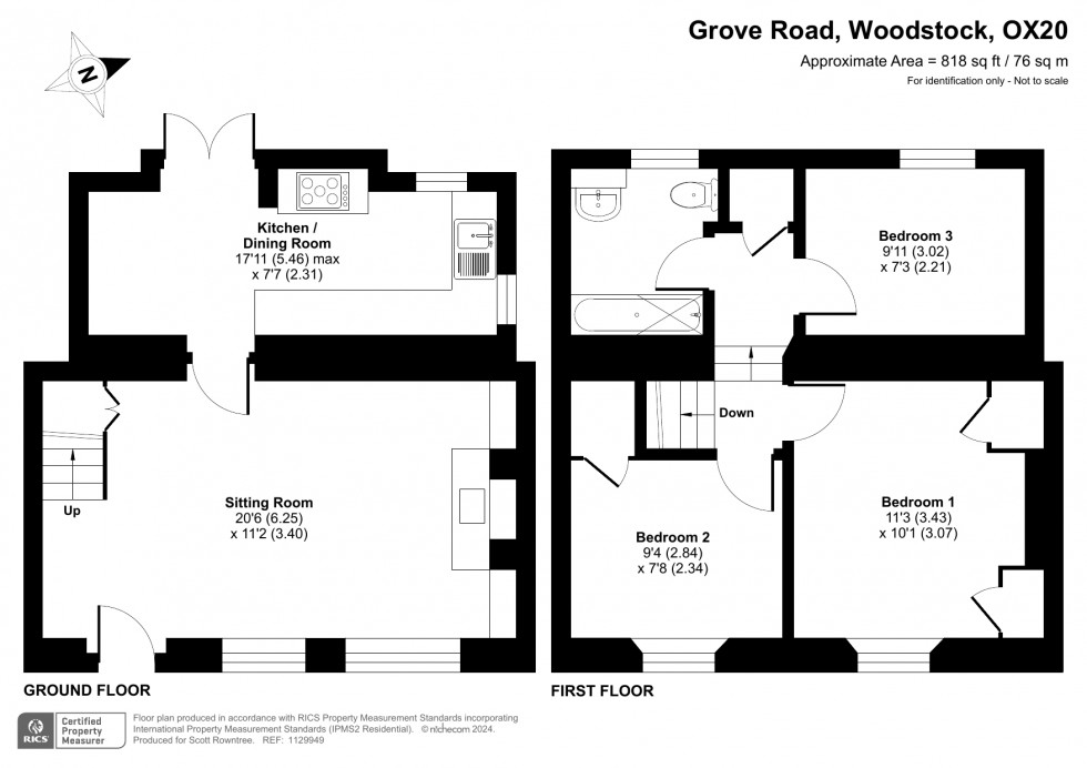 Floorplan for Bladon, Woodstock, Oxfordshire